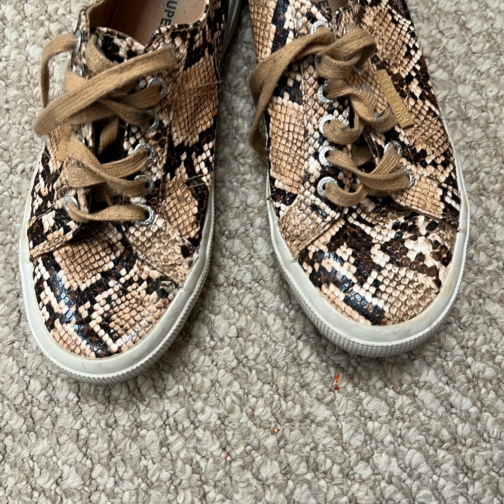 Superga Synth Python Snake Print Lace Up Sneakers… - image 8